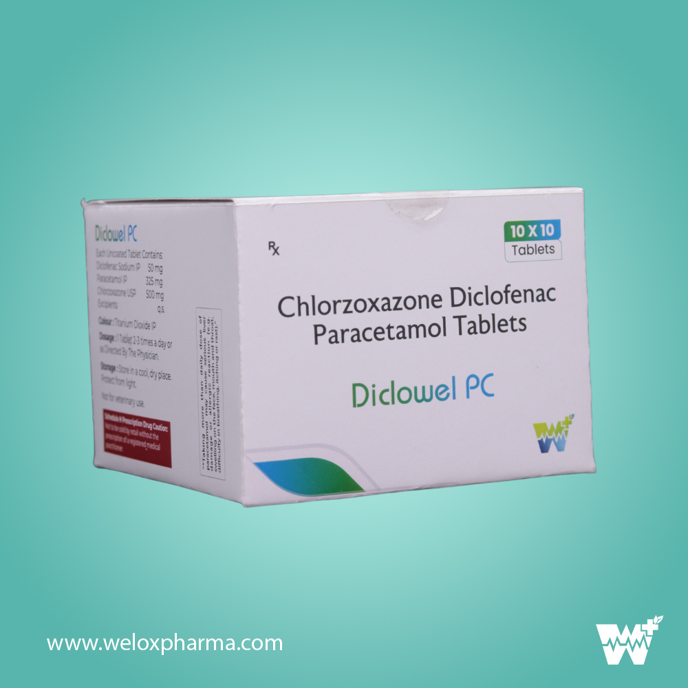 Diclowel PC Chlorzoxazone Diclofenac Paracetamol Tablets